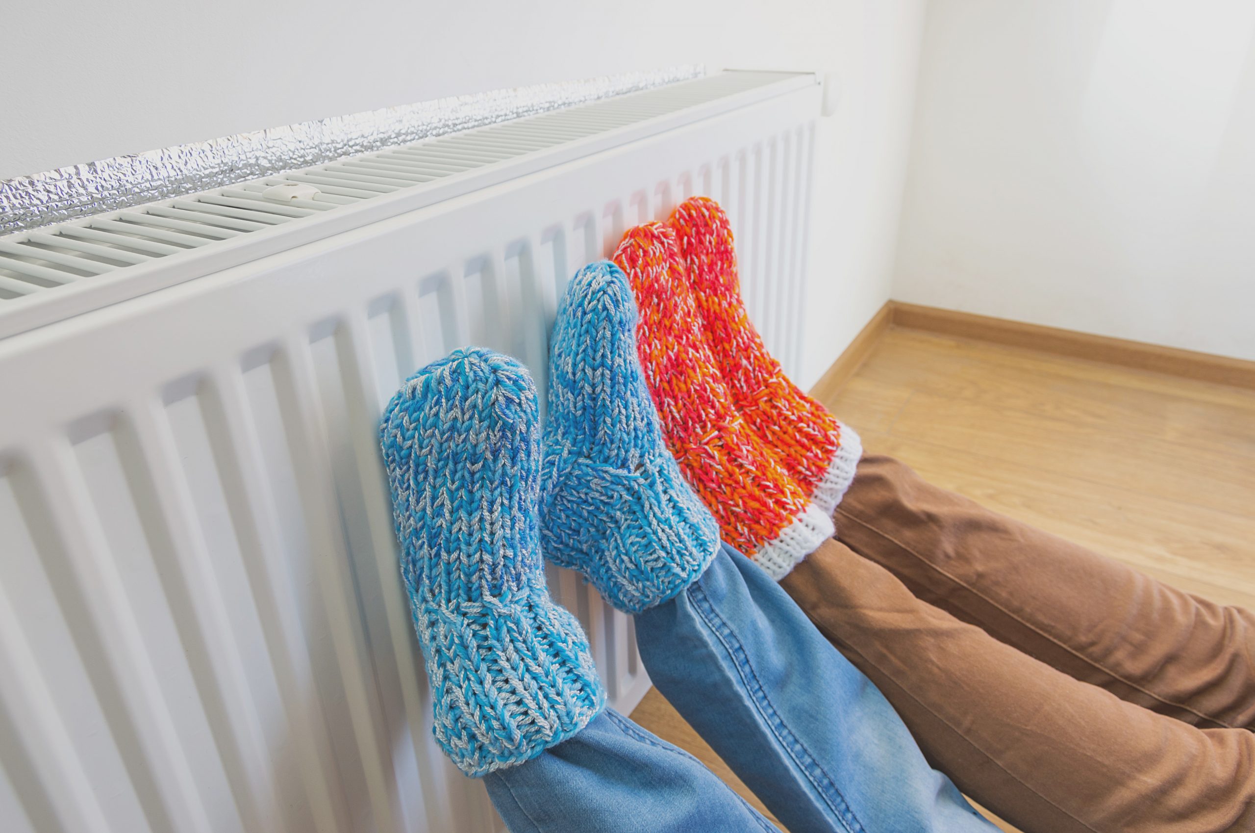 Feet on radiator